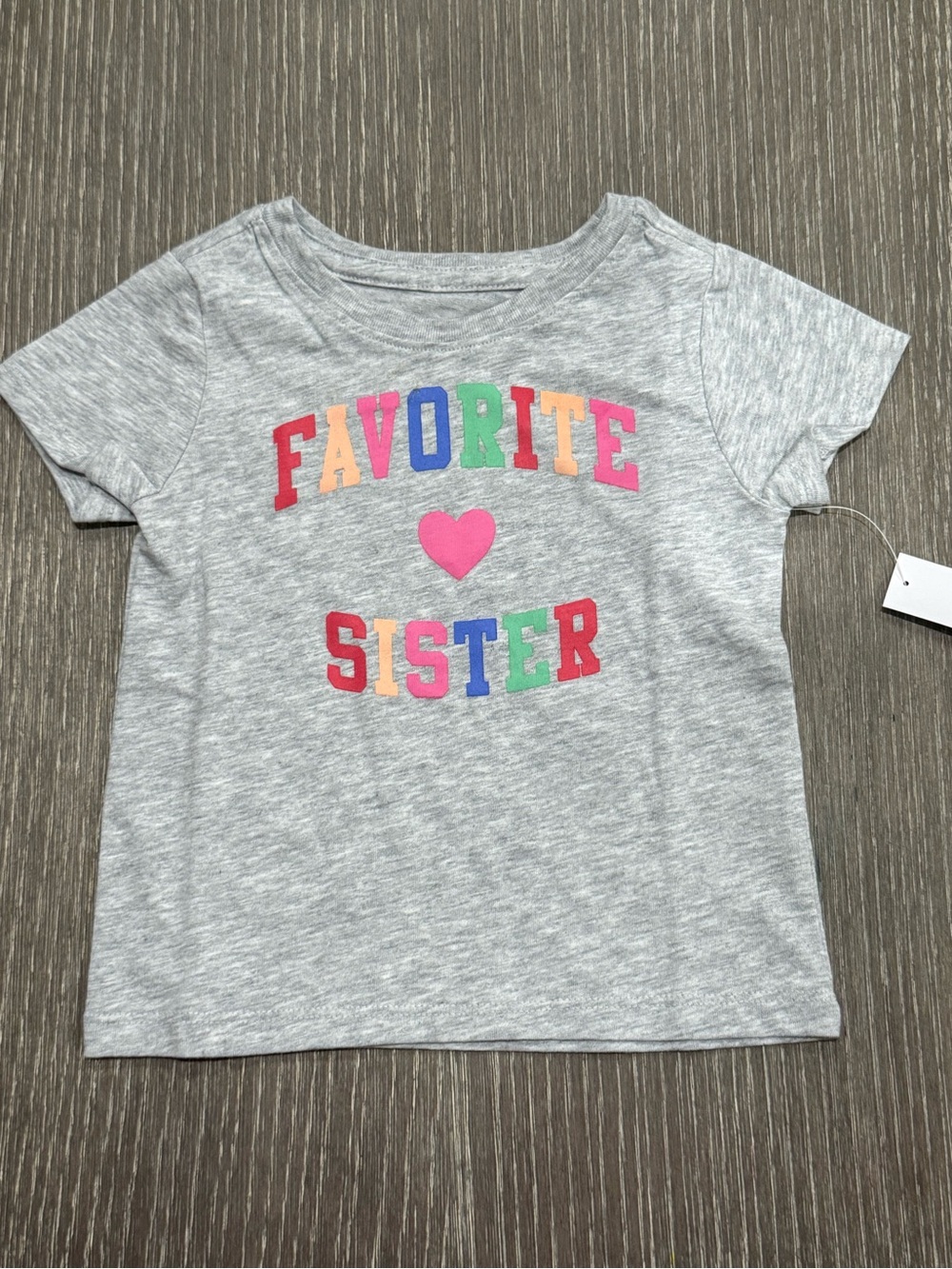 NWT Kids Size 2T Wonder Nation Gray  "Favorite Sister" Tee